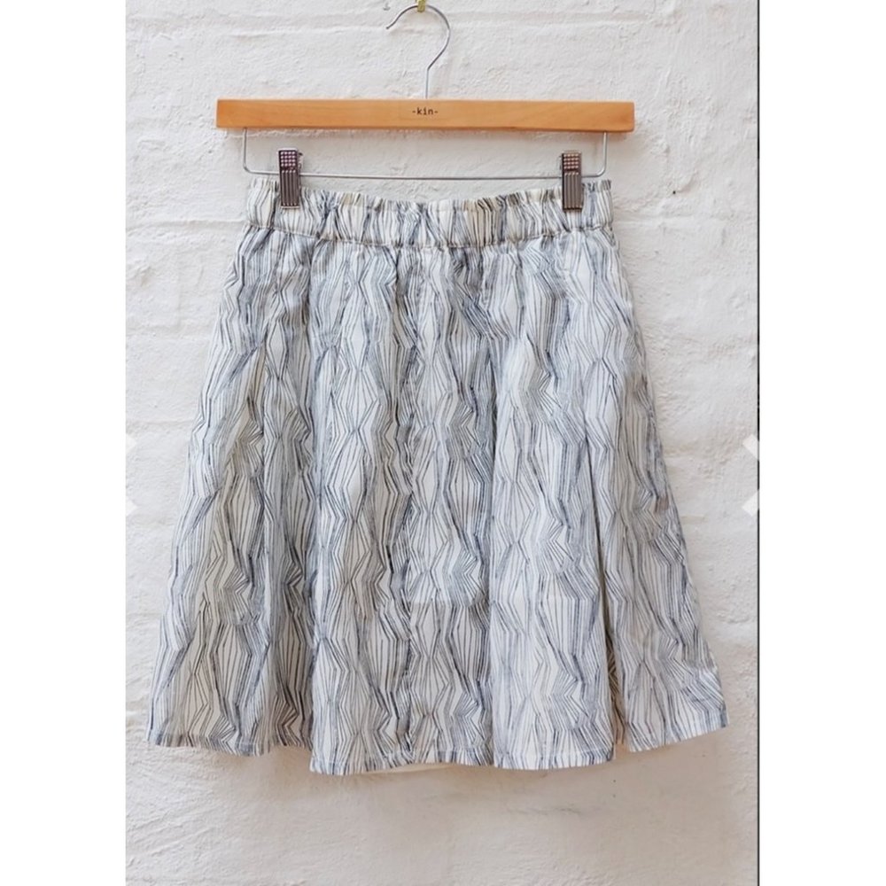 $120 NWT Kin Studio S Fair Trade Brilla Skirt Organic Cotton Full A Line Pleats
